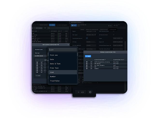 Custom classifications for Investment Management Platforms